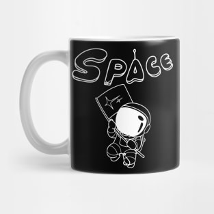 Cute space astronaut with flag - Space Mug